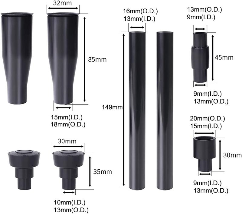 DBOO Fountain Head Set - 8 Pcs Plastic Nozzle and Pump With 4 Different Settings for DIY Waterfall - Water Spray Heads - Image 2