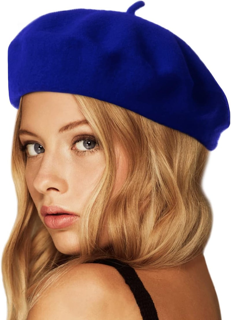 Wheebo Wool Beret Hat,Solid Color French Style Winter Warm Cap for Women Girls Lady - Image 1