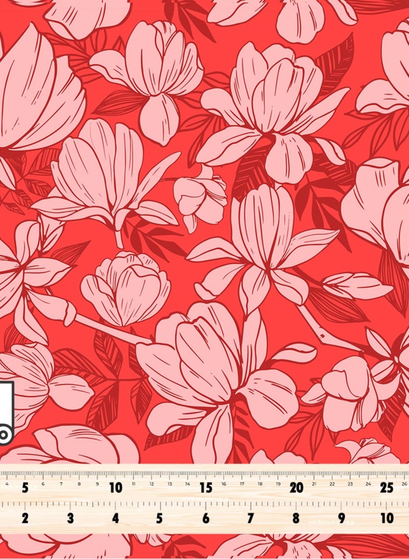 فيلاتو Ø¬Ù„Ø§Ø¨ÙŠØ© Ù…Ø®ÙˆÙŠØ± Ø¨ØªØµÙ…ÙŠÙ… Ø²Ù‡ÙˆØ± ÙˆØ±Ø¯ÙŠØ© Ø­Ù…Ø±Ø§Ø¡ Ù…Ù† Ù‚Ù…Ø§Ø´ Ø­Ø±ÙŠØ± Ø§Ù„Ù„ÙŠÙ„ Ø¹Ø±Ø§Ù…Ù†ÙŠ Ø¨Ø§Ù„ÙŠØ§Ø±Ø¯Ø©ØŒ Ø¹Ø±Ø¶ 58 Ø¨ÙˆØµØ© - Image 4