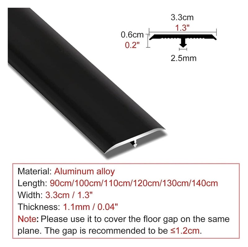 Floor Transition Strip Flooring Transition Strip T-Shape Flooring Partition Strip Smooth Transition Wide Wood Floor to Tile Transition Strips Decorate (Size : 90cm/35", Style : D) - Image 2