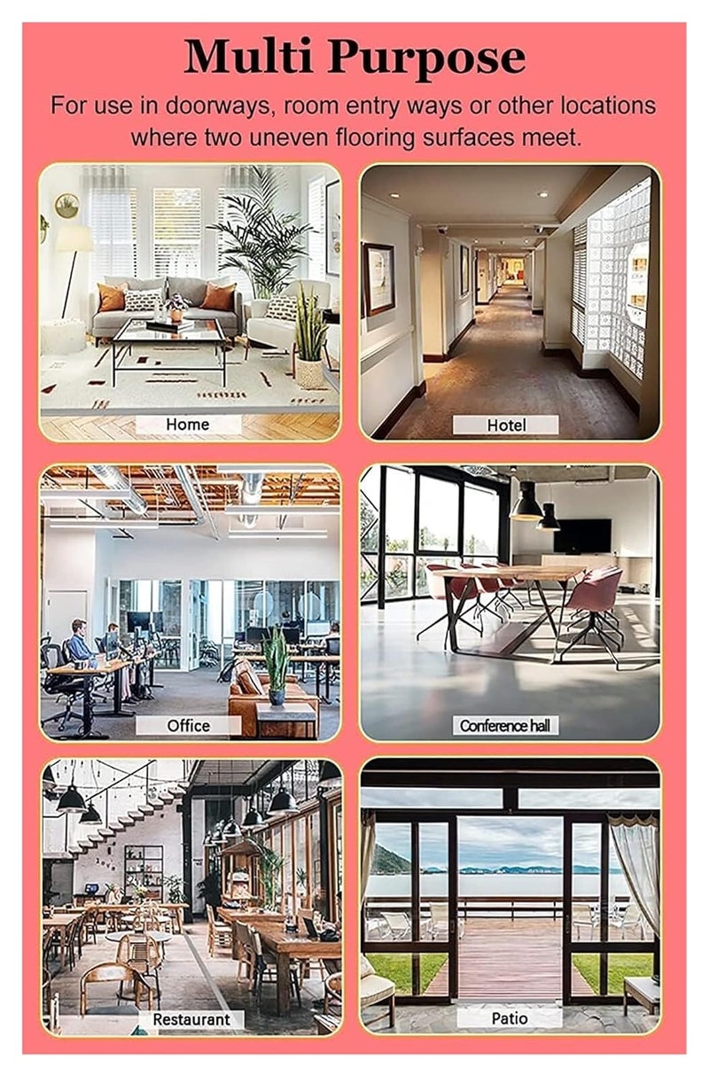 Floor Transition Strip Flooring Transition Strip T-Shape Flooring Partition Strip Smooth Transition Wide Wood Floor to Tile Transition Strips Decorate (Size : 90cm/35", Style : D) - Image 3