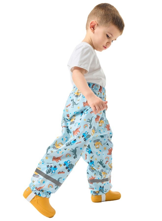 YIQAUMA Toddlers Boys Girls Waterproof Rain Pants Kids Lightweight Reflective Windproof Rainwear (US, Age, 1 Year, 2 Years, Light Blue) - Image 3