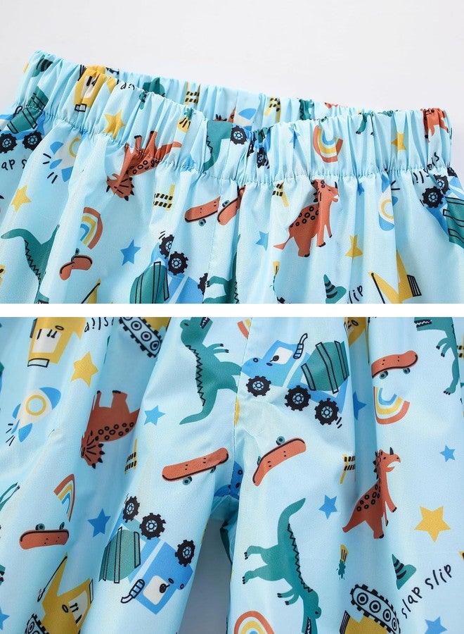 YIQAUMA Toddlers Boys Girls Waterproof Rain Pants Kids Lightweight Reflective Windproof Rainwear (US, Age, 1 Year, 2 Years, Light Blue) - Image 4
