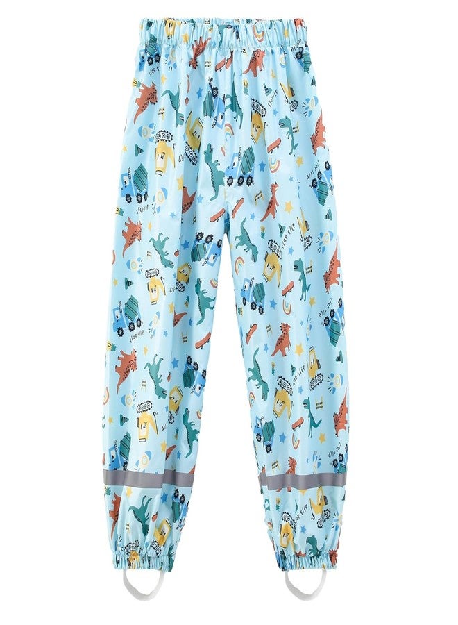 YIQAUMA Toddlers Boys Girls Waterproof Rain Pants Kids Lightweight Reflective Windproof Rainwear (US, Age, 1 Year, 2 Years, Light Blue) - Image 1