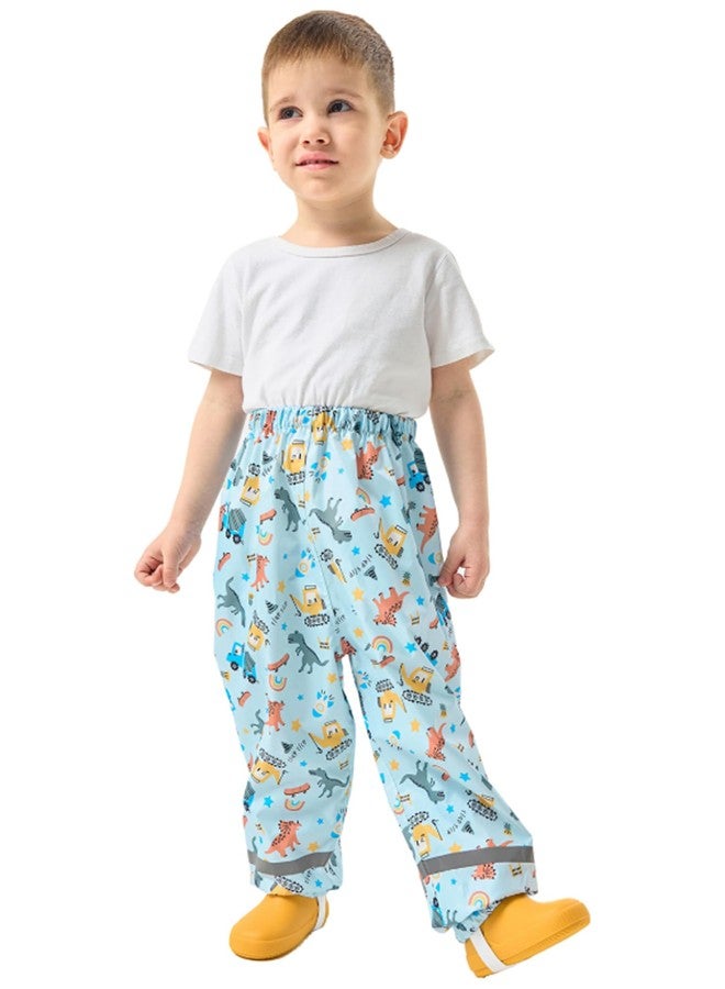 YIQAUMA Toddlers Boys Girls Waterproof Rain Pants Kids Lightweight Reflective Windproof Rainwear (US, Age, 1 Year, 2 Years, Light Blue) - Image 2
