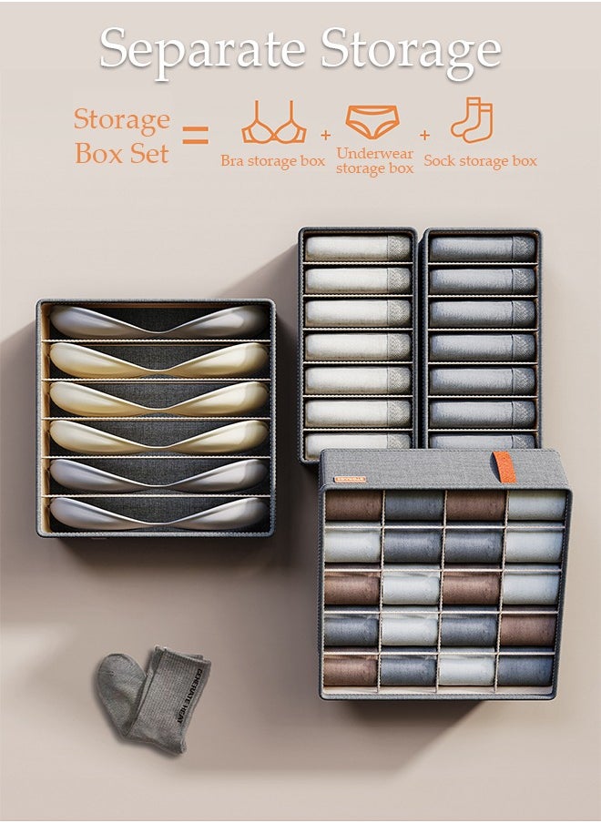 DUNISO 3pcs Wardrobe Clothes Organizer Sock Underwear Drawer Organizer Dividers Cell Foldable Fabric Dresser Closet Organizers and Storage Bins for Clothing, Baby Clothes, Bra, Panty, Scarf, Ties, Scarves  - Image 4