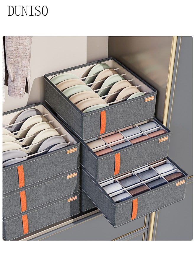 3pcs Wardrobe Clothes Organizer Sock Underwear Drawer Organizer Dividers Cell Foldable Fabric Dresser Closet Organizers and Storage Bins for Clothing, Baby Clothes, Bra, Panty, Scarf, Ties, Scarves