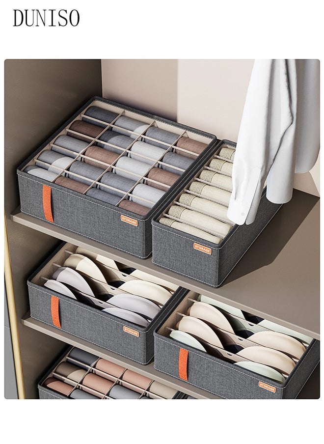 3pcs Wardrobe Clothes Organizer Sock Underwear Drawer Organizer Dividers Cell Foldable Fabric Dresser Closet Organizers and Storage Bins for Clothing, Baby Clothes, Bra, Panty, Scarf, Ties, Scarves