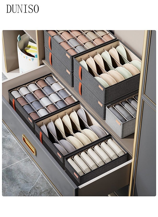 3pcs Wardrobe Clothes Organizer Sock Underwear Drawer Organizer Dividers Cell Foldable Fabric Dresser Closet Organizers and Storage Bins for Clothing, Baby Clothes, Bra, Panty, Scarf, Ties, Scarves