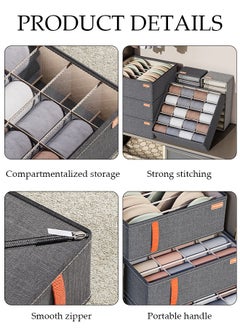DUNISO 3pcs Wardrobe Clothes Organizer Sock Underwear Drawer Organizer Dividers Cell Foldable Fabric Dresser Closet Organizers and Storage Bins for Clothing, Baby Clothes, Bra, Panty, Scarf, Ties, Scarves  - Image 3