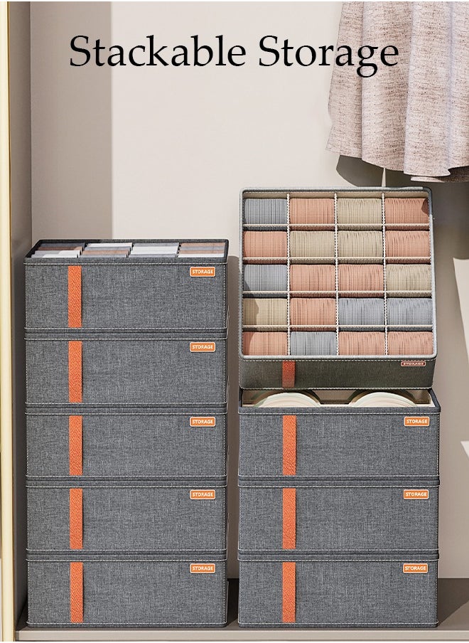 3pcs Wardrobe Clothes Organizer Sock Underwear Drawer Organizer Dividers Cell Foldable Fabric Dresser Closet Organizers and Storage Bins for Clothing, Baby Clothes, Bra, Panty, Scarf, Ties, Scarves