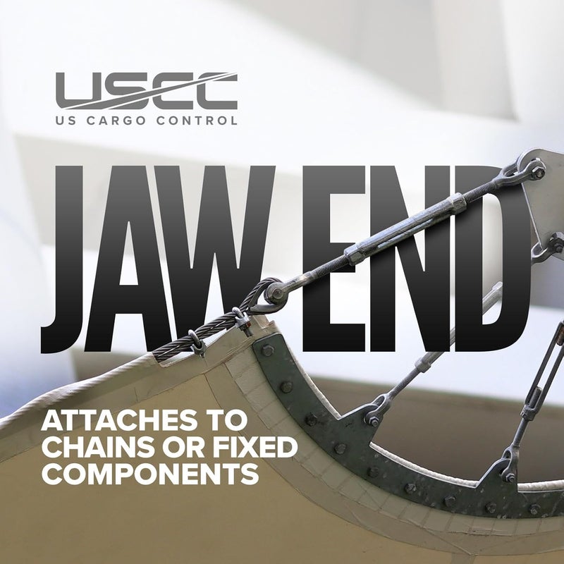 US Cargo Control Jaw and Jaw Turnbuckle, 5/8" x 9", 3,500 LBS Working Load Limit, UNC Thread Hot-Dipped Galvanized Turnbuckle Heavy Duty for Wire Rope, in-Line Pulls & Tension Applications - Image 5