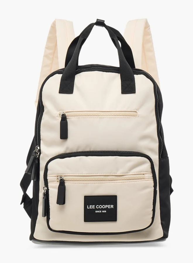 Lee Cooper Colourblock School Backpack with Adjustable Straps and Zip Closure - 31x13x38 cm