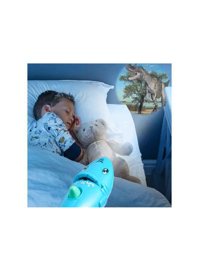 Zikra Shark Torch & Projector, Children's Luminous Projection with 16 Cards, Educational Toys for Boys Girls, Shark Gifts Games for Kids, Sea Creatures Toys for Children Age 3 4 5 6 7 Year Old (Blue) - Image 2