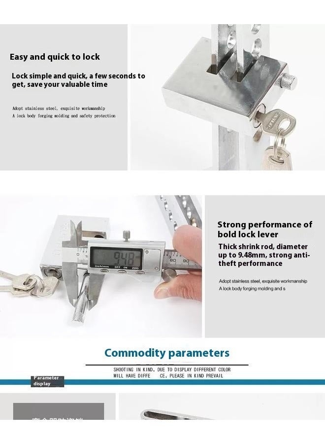 Bukela 8 Holes Anti-Theft Car Clutch Pedal Lock，Anti-Theft Car Brake Clutch Lock Stainless Steel Safety Tool Heavy Duty Auto Car Brake Lock with 3 Keys - Image 3