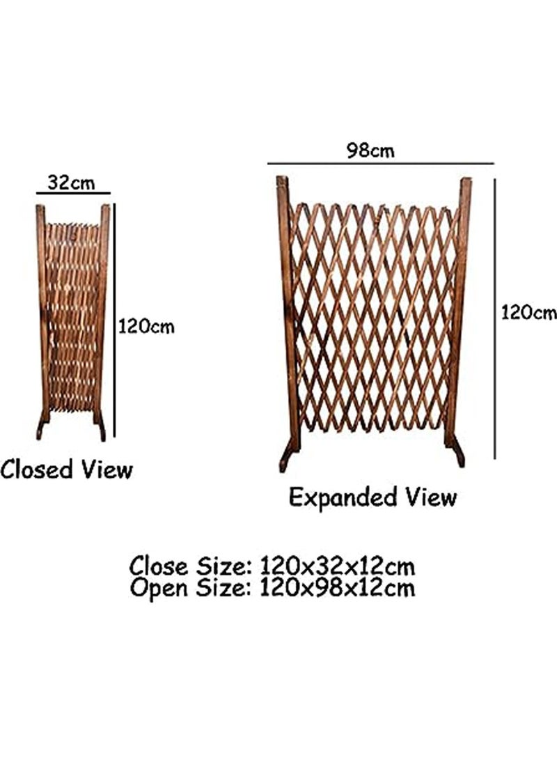 HOME TASTE Hometaste Expendable Wooden Garden Fence Wooden Trellis Fence Expandable Trellis Fence Free Standing Fence Wooden Fence Gate For Pets Extension Decorative Wood Wicker Balcony Privacy Fences. (Big) - Image 2