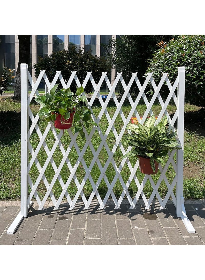 HOME TASTE Hometaste Expendable Wooden Garden Fence Wooden Trellis Fence Expandable Trellis Fence Free Standing Fence Wooden Fence Gate For Pets Extension Decorative Wood Wicker Balcony Privacy Fences. (Big) - Image 5