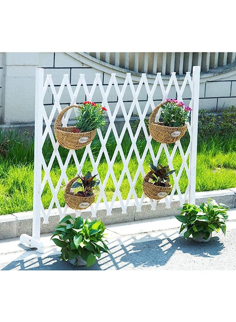 HOME TASTE Hometaste Expendable Wooden Garden Fence Wooden Trellis Fence Expandable Trellis Fence Free Standing Fence Wooden Fence Gate For Pets Extension Decorative Wood Wicker Balcony Privacy Fences. (Big) - Image 4