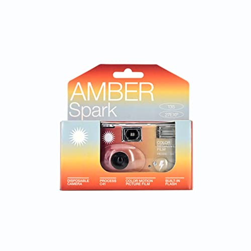 RETO Amber Spark 35mm Disposable Film Camera 27exp, Color Negative Film, Focus Free, Easy to Use, Built in Flash, Single Use (Film and Battery Included) - Image 2