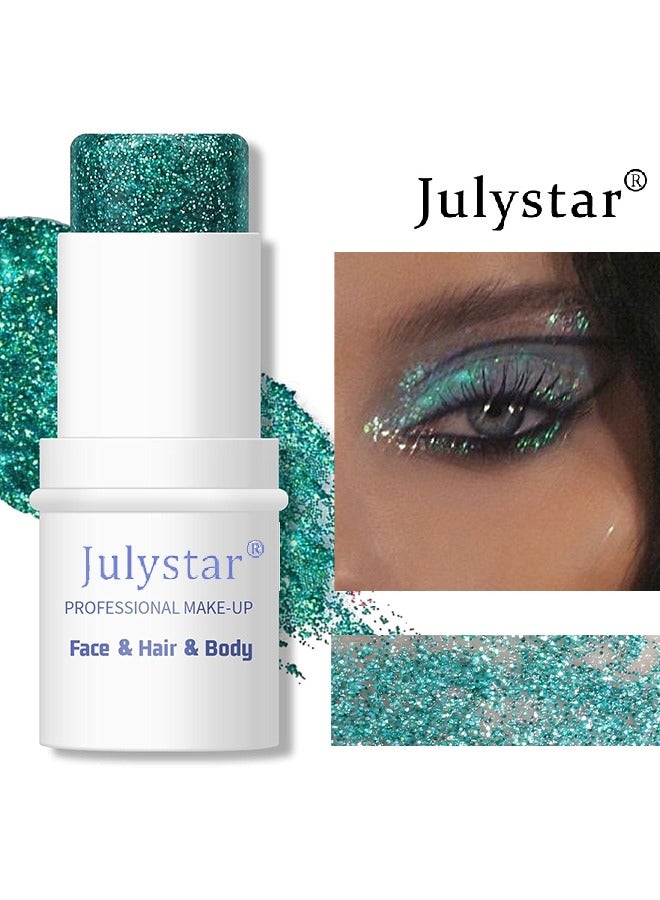 Julystar Glitter Stick, Shimmery& Long Lasting, Hair Eyeshadow Face Body Glitter, Singer Concert Music Rave Festival, Glitter Stick Makeup & Face Glitter Gel for Women Men #05 - Image 1