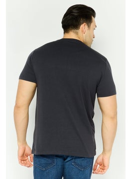 CERRUTI 1881 Men Crew Neck Short Sleeves Brand Logo T-Shirt, Dark Grey  - Image 2