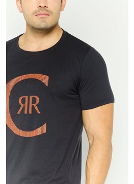 CERRUTI 1881 Men Crew Neck Short Sleeves Brand Logo T-Shirt, Dark Grey  - Image 3