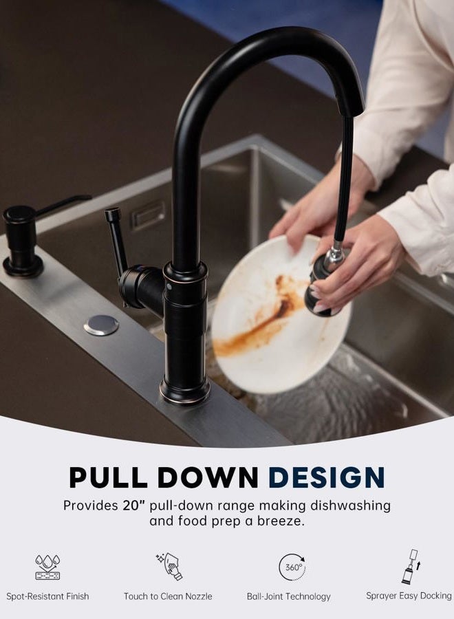 DAYONE Kitchen Faucet with Pull Down Sprayer - Image 5