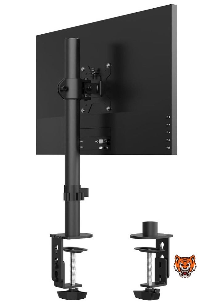 TIGER Monitor Mount for 13-32" Screens – Adjustable Single Desk Stand, Supports up to 22lbs, with Tilt, Swivel, and Rotation, VESA 75x75mm/100x100mm Compatible  - Image 1