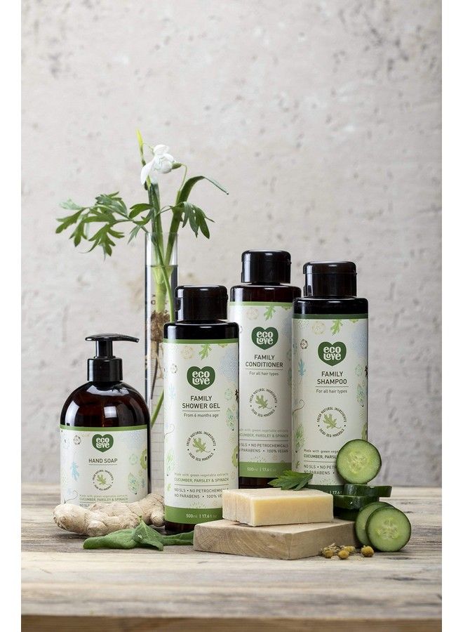 ecoLove Natural And Organic Liquid Hand Soap Organic Cucumber Spinach & Parsley No Sls Or Parabens Vegan And Crueltyfree Hand Soap 17.6 Oz - Image 4