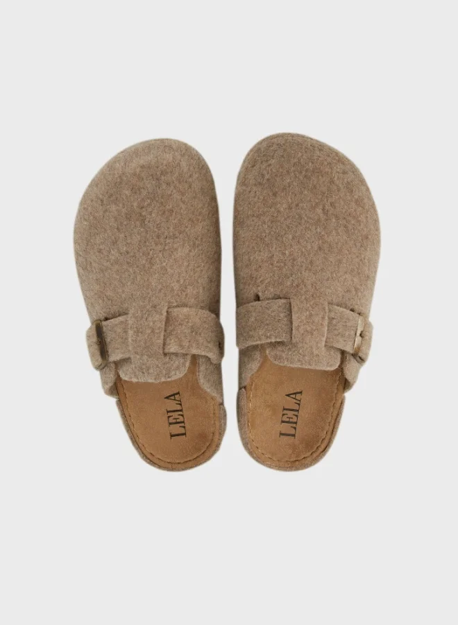 Lela  Lela Belted Felt Winter Home Slippers Women's SLIPPERS 6711001 for Women | Best Price UAE