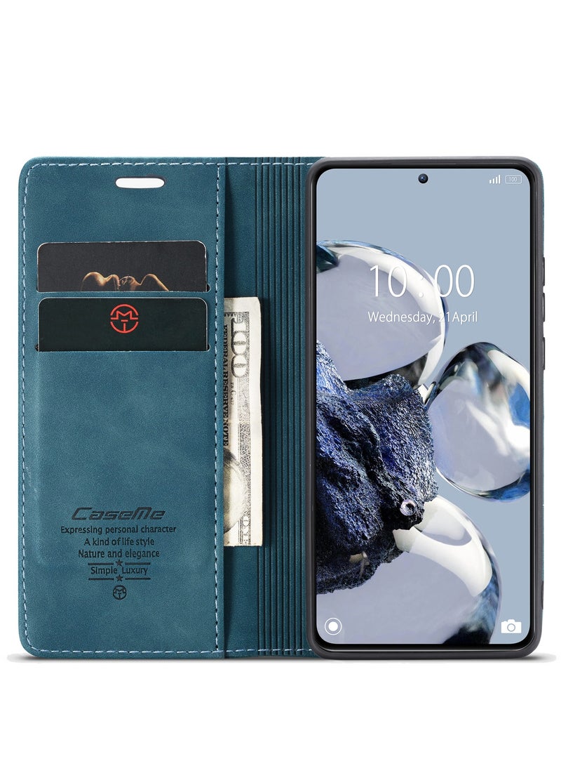 CaseMe Xiaomi Mi 12/12T Pro Case Wallet, for Xiaomi Mi 12/12T Pro Wallet Case Book Folding Flip Folio Case with Magnetic Kickstand Card Slots Protective Cover - Green - Image 3