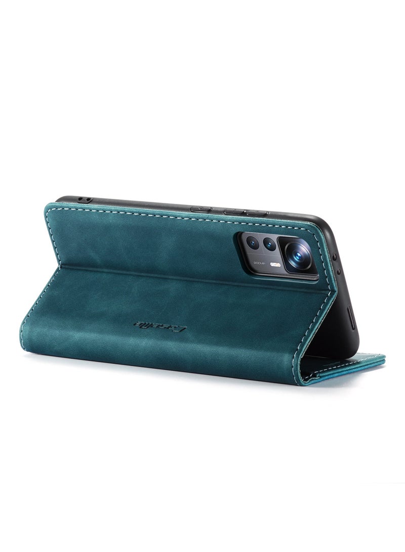 CaseMe Xiaomi Mi 12/12T Pro Case Wallet, for Xiaomi Mi 12/12T Pro Wallet Case Book Folding Flip Folio Case with Magnetic Kickstand Card Slots Protective Cover - Green - Image 5