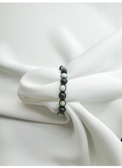 Kehribar Point Amber Point Garnet & Aquamarine Macrame Bracelet  - Image 1