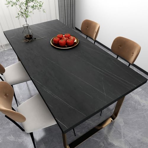 Decotalk 30"x400" Black Marble Contact Paper, Countertop Contact Paper Black, Black Countertop Marble Contact Paper Peel and Stick, Black Marble Wallpaper Removable, Marble Contact Paper for Kitchen - Image 2