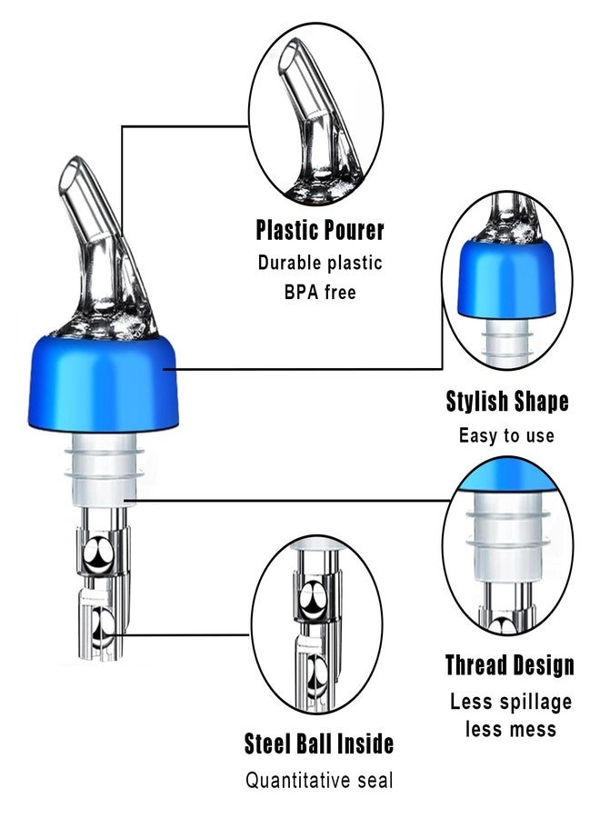 دبليو اي اف جي اي ام اف عبوة من قطعتين من فوهات صب المشروبات الكحولية الأوتوماتيكية - موزع قياس المشروبات الكحولية السريع مع أغطية مانعة للغبار، موزع فوهات قياس النبيذ لبار الكوكتيل المنزلي (1.5 أونصة/45 مل - عبوة من قطعتين) - Image 2