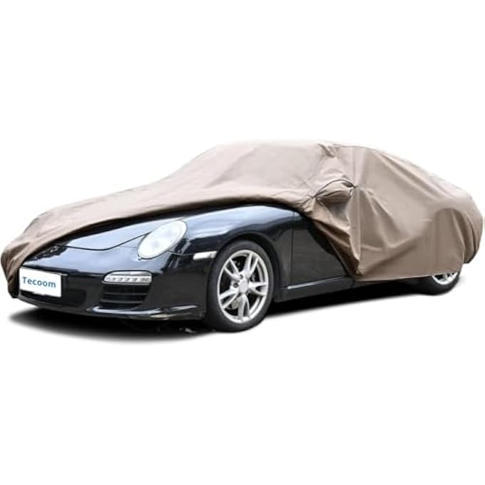 Tecoom Thick Shell Car Cover Waterproof All Weather for Automobiles, Full Exterior Covers with Invisible Zippered Mirror Pockets Wind Uv Hail Protector Universal Fit AudiR8 (173-182 Inches) - Image 1