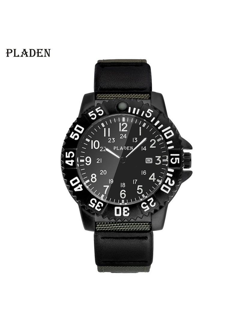 PLADEN Casual Outdoor Luminous Easy-to-Read Men's Waterproof Nylon Strap Quartz Watch - Image 2