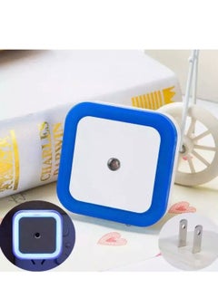 BLUE CORAL Sensor Night Light Plug-In Square Night Lamp Smart Dusk to Dawn Sensor Lamps Nightlight Energy Saving LED Sensor For Bedroom Toilets Stairs Corridors Children Kids Living Room (Blue)  - Image 1