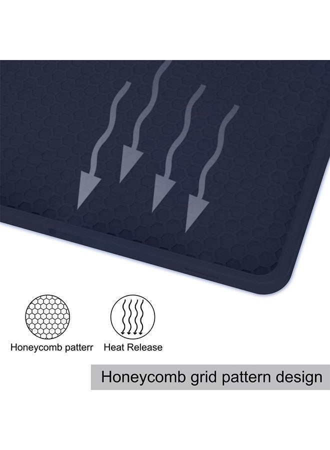 DUSALA (for iPad Air 13 2024) Folio Case Lightweight Slim Leather Cover with Pen Slot Shockproof Back Stand Cover Auto Wake/Sleep Dark Blue - Image 3