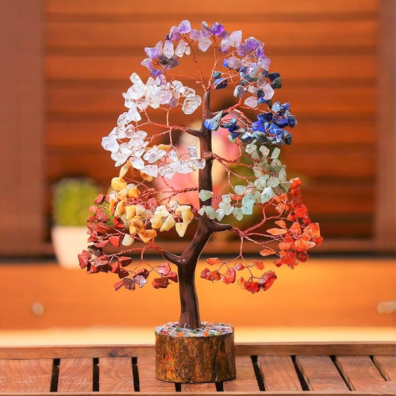 Crocon Chakra Tree of Life Gemstone for Positive Energy Seven Chakra Crystal Tree Healing Stones Feng Shui Money Bonsai Attract Good Luck Home Decoration Ornament Spiritual Gift - Image 3