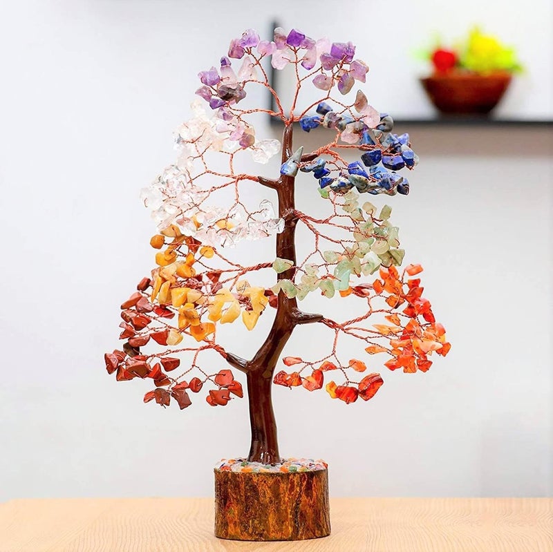 Crocon Chakra Tree of Life Gemstone for Positive Energy Seven Chakra Crystal Tree Healing Stones Feng Shui Money Bonsai Attract Good Luck Home Decoration Ornament Spiritual Gift - Image 5