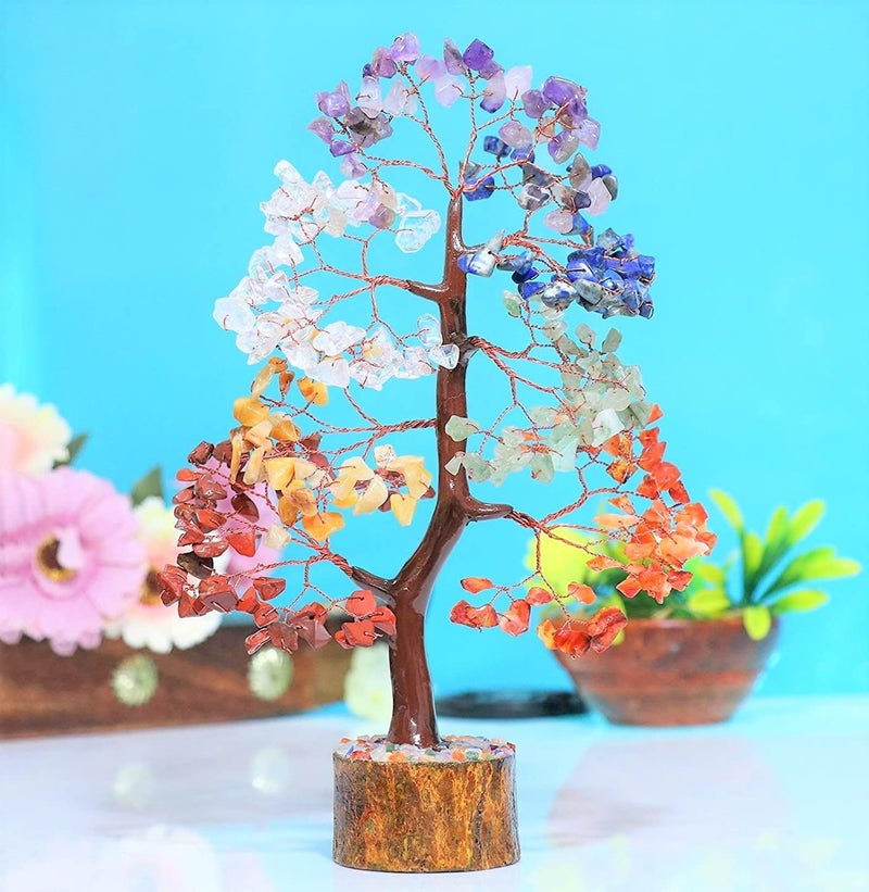 Crocon Chakra Tree of Life Gemstone for Positive Energy Seven Chakra Crystal Tree Healing Stones Feng Shui Money Bonsai Attract Good Luck Home Decoration Ornament Spiritual Gift - Image 4
