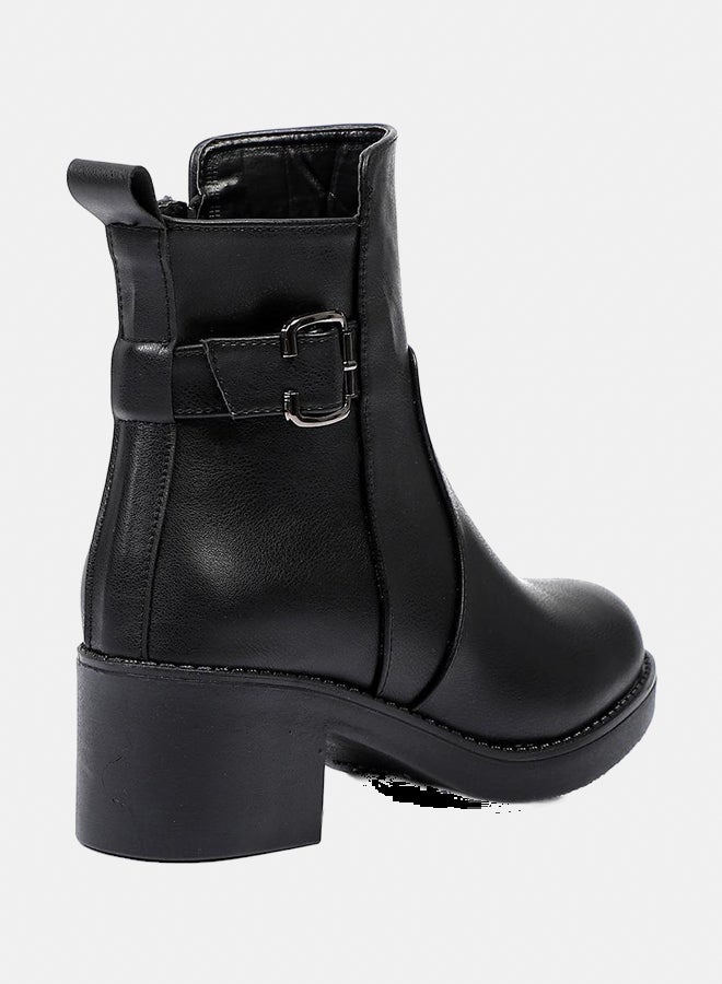 أكس أو ستايل بوت للكاحل جلد - أسود 5 سم - Image 2