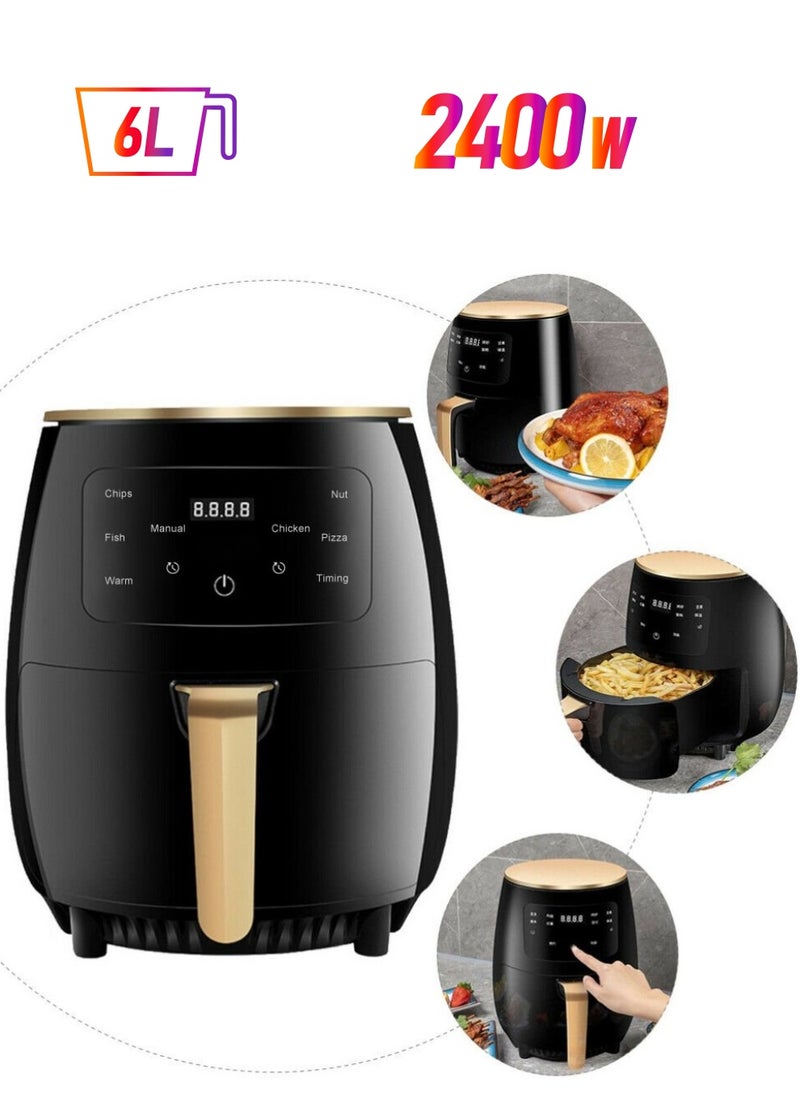 SILVER CREST Silver Crest Multifunctional Digital Touch Air Fryer 6L 2400W Black  - Image 1