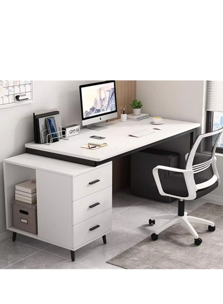 Generic Computer Table Home Office Desk Table Computer Study Table, Simple Writing Table,Sturdy Office Table, Computer and Multifunction Table Home Office Workstation with 3 Drawers  - Image 2