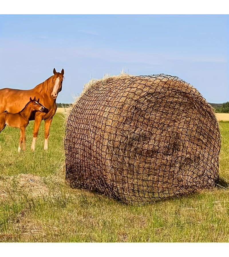 6ft x 6ft x 6ft Round Bale Hay Net with Knotless Design for Slow Feeding Suitable for Various Livestock - Image 4
