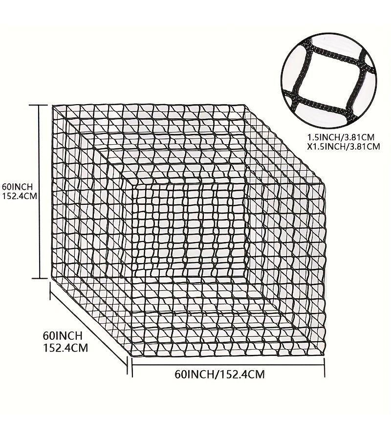 6ft x 6ft x 6ft Round Bale Hay Net with Knotless Design for Slow Feeding Suitable for Various Livestock - Image 2