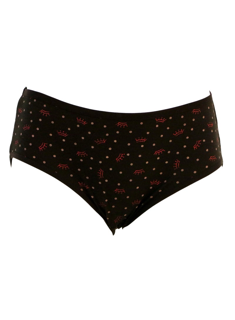 JOANNA JOANNA 33078 Women's Crown & Dots Design Mid Rise 3-Pack Panties, Multicolor  - Image 5