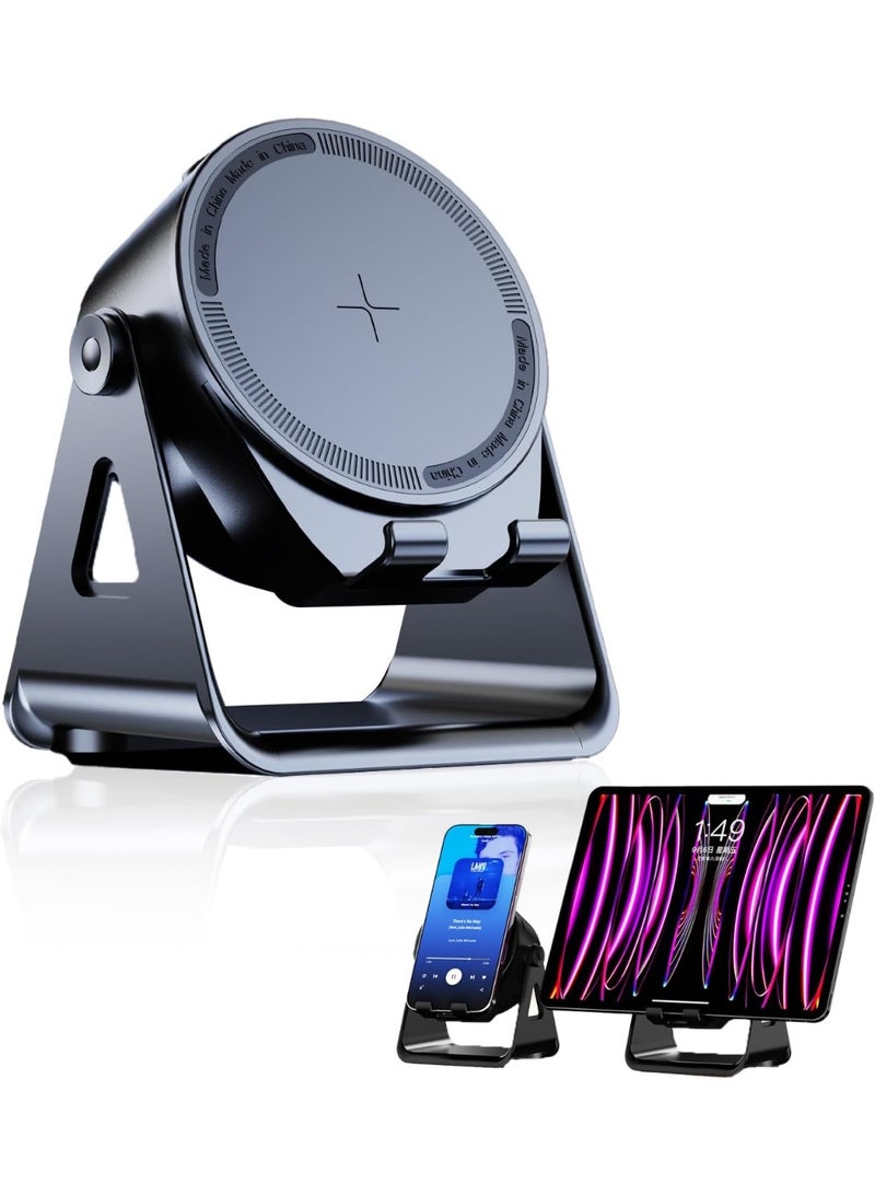 Beauenty Wireless Inductive Bluetooth Speaker, 4-in-1 RGB Lighting 360 Degree Rotating Phone Holder, Extra Long Standby Time, Support iOS and Android, Home Office, Birthday Gift - Image 1