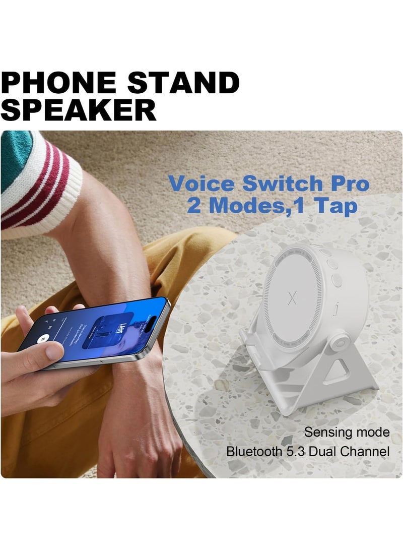 Beauenty Wireless Inductive Bluetooth Speaker, 4-in-1 RGB Lighting 360 Degree Rotating Phone Holder, Extra Long Standby Time, Support iOS and Android, Home Office, Birthday Gift - Image 5